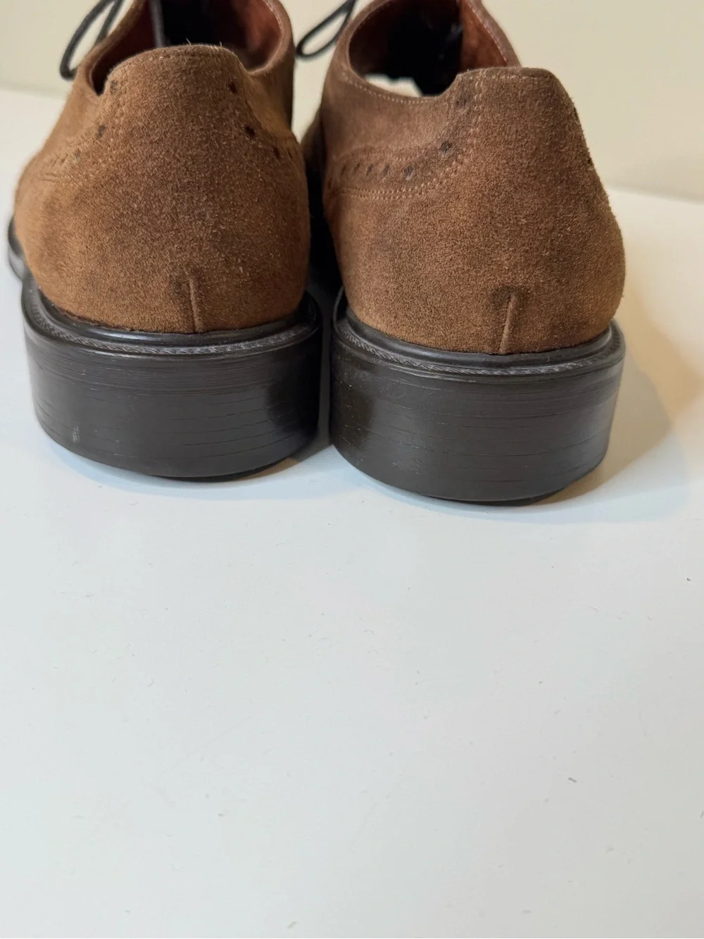 Banana Republic Brown Suede Wingtip Oxford Dress Shoes Size 12 Leather Brogue